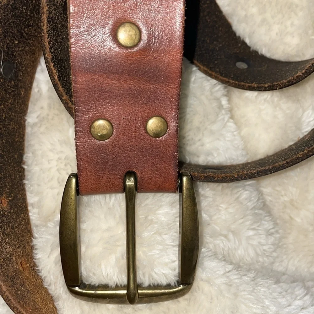 Nocona Mens Shotgun Shell Concho Bullet Leather Brass Buckle Western Cowboy Belt